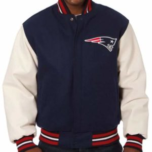 New England Patriots Blue & White Varsity Jacket