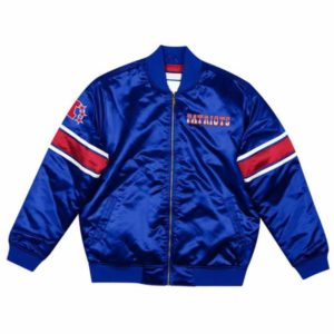 NFL New England Patriots Classic Logo Full-Zip Heavyweight Satin Jacket