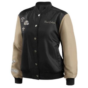 New Orleans Saints Erin Andrews Bomber Satin Jacket