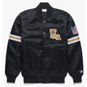 New Orleans Saints Striped Satin Jacket