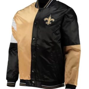 New Orleans Saints Throwback Varsity Satin Jacket