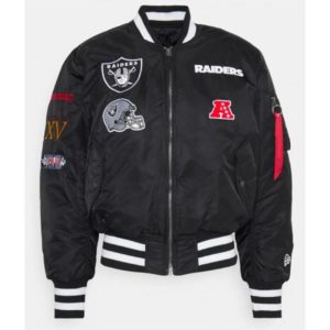 Oakland Raiders MA-1 Satin Bomber Jacket