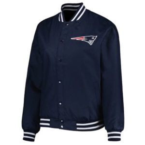 Poly Twill Navy New England Varsity Jacket