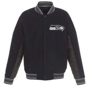 Seattle Seahawks Black & Gray Varsity Jacket