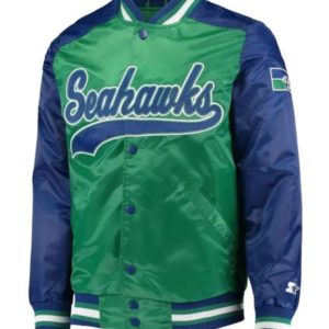 Seattle Seahawks Blue & Green Satin Jacket