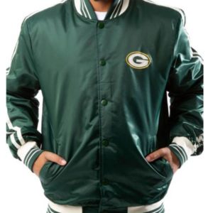 Starter Bay Packers Green Satin Jacket