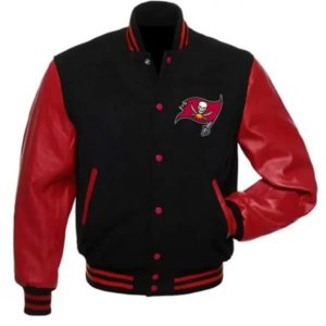 Tampa Bay Buccaneers Red and Black Letterman Varsity Jacket