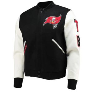 Tampa Bay Buccaneers White & Black Letterman Jacket