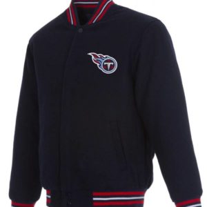 Tennessee Titans Navy Blue Varsity Wool Jacket