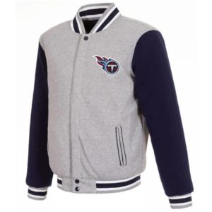 Tennessee Titans Varsity Gray & Navy Wool Jacket