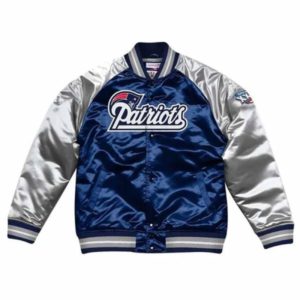 The Pick and Roll New England Patriots Satin Varsity Jacket