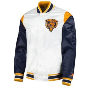 Throwback Warm Up Pitch Chicago Bears Satin Jacket