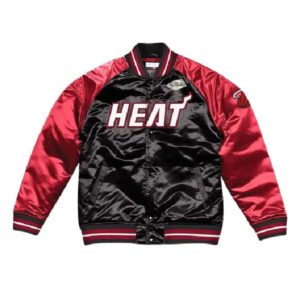 Tough Season Miami Heat Red & Black Satin Varsity Jacket