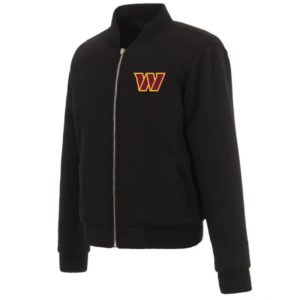 Washington Commanders Black Bomber Nylon Jacket