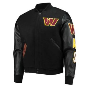 Washington Commanders Black Varsity Letterman Jacket