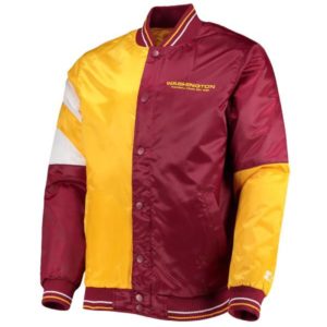 Washington Commanders Burgundy & Yellow Satin Jacket