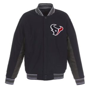 Houston Texans Charcoal and Navy Varsity Jacket