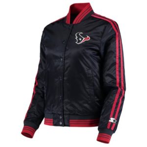 Houston Texans Overtime Varsity Blue Satin Jacket