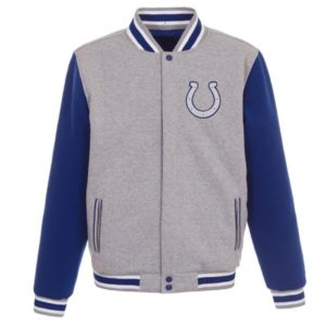 Indianapolis Colts Varsity Royal And Gray Jacket