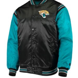 Jacksonville Jaguars Starter Black And Blue Satin Jacket