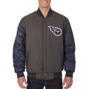 Tennessee Titans Charcoal/Navy Varsity Jacket